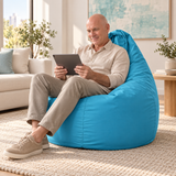 Pouf poire uni bleu turquoise