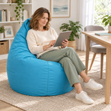 Pouf poire uni bleu turquoise