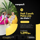 Pack de 2 poufs poire unis