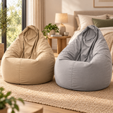 Pack de 2 poufs poire unis