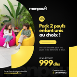 Pack 2 poufs enfant unis au choix