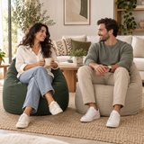 Pack de 2 poufs poire unis