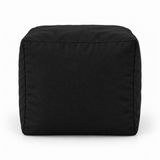 Pouf cube en velours Noir – 50 × 50 cm