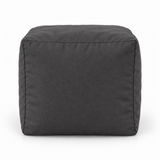 Pouf cube en velours Gris – 50 × 50 cm