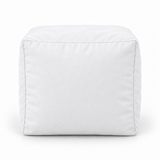 Pouf cube en velours Blanc – 50 × 50 cm