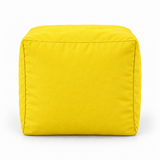 Pouf cube en velours Jaune – 50 × 50 cm