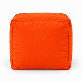 Pouf cube en velours Orange – 50 × 50 cm