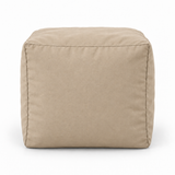 Pouf cube en velours Beige – 50 × 50 cm