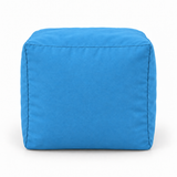 Pouf cube en velours Bleu ciel – 50 × 50 cm