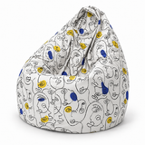Pouf poire imprimé Faces