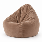 Pouf poire en velours Marron Poudre
