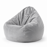 Pouf poire en velours Gris Clair