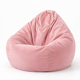 Pouf poire en velours Rose Bébé