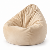 Pouf poire en velours Beige Clair