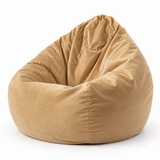 Pouf poire en velours Beige Sable