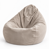 Pouf poire en velours Greige Clair