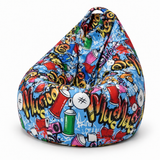 Pouf poire imprimé Freestyle
