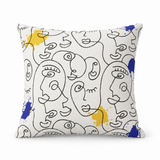 Coussin Faces Jaune