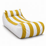Pouf transat rayé Jaune et blanc – 170 × 70 cm