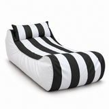 Pouf transat rayé Noir et blanc – 170 × 70 cm
