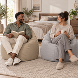 Pack de 2 poufs poire unis