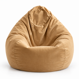 Pouf poire en velours Beige Sable