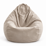Pouf poire en velours Greige Clair