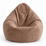 Pouf poire en velours Marron Poudre