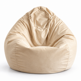 Pouf poire en velours Beige Clair