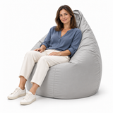 Pouf poire uni gris clair