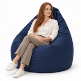 Pouf poire uni bleu marine