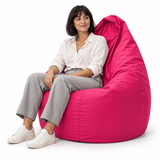 Pouf poire uni rose fuchsia