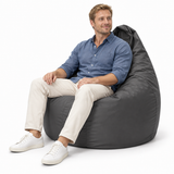 Pouf poire uni gris foncé