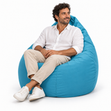 Pouf poire uni bleu turquoise
