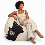 Pouf poire imprimé African Women