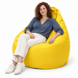 Pouf poire uni jaune