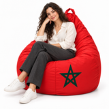 Pouf Poire Rouge – Étoile du Maroc