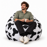 Pouf poire imprimé Peau de vache