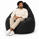 Pouf poire uni noir
