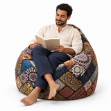 Pouf poire imprimé Le Yogi