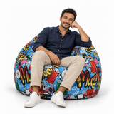 Pouf poire imprimé Freestyle