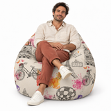 Pouf poire imprimé Paris