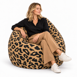 Pouf poire imprimé Léopard