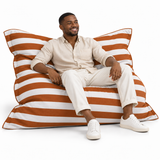 Le Géant Rayé Orange - Pouf Piscine étanche