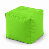 Pouf cube en velours Vert anis – 50 × 50 cm
