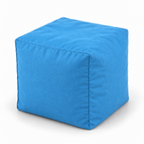Pouf cube en velours Bleu ciel – 50 × 50 cm