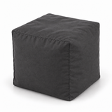 Pouf cube en velours Gris – 50 × 50 cm
