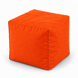 Pouf cube en velours Orange – 50 × 50 cm