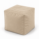 Pouf cube en velours Beige – 50 × 50 cm
