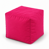 Pouf cube en velours Rose fuchsia – 50 × 50 cm
